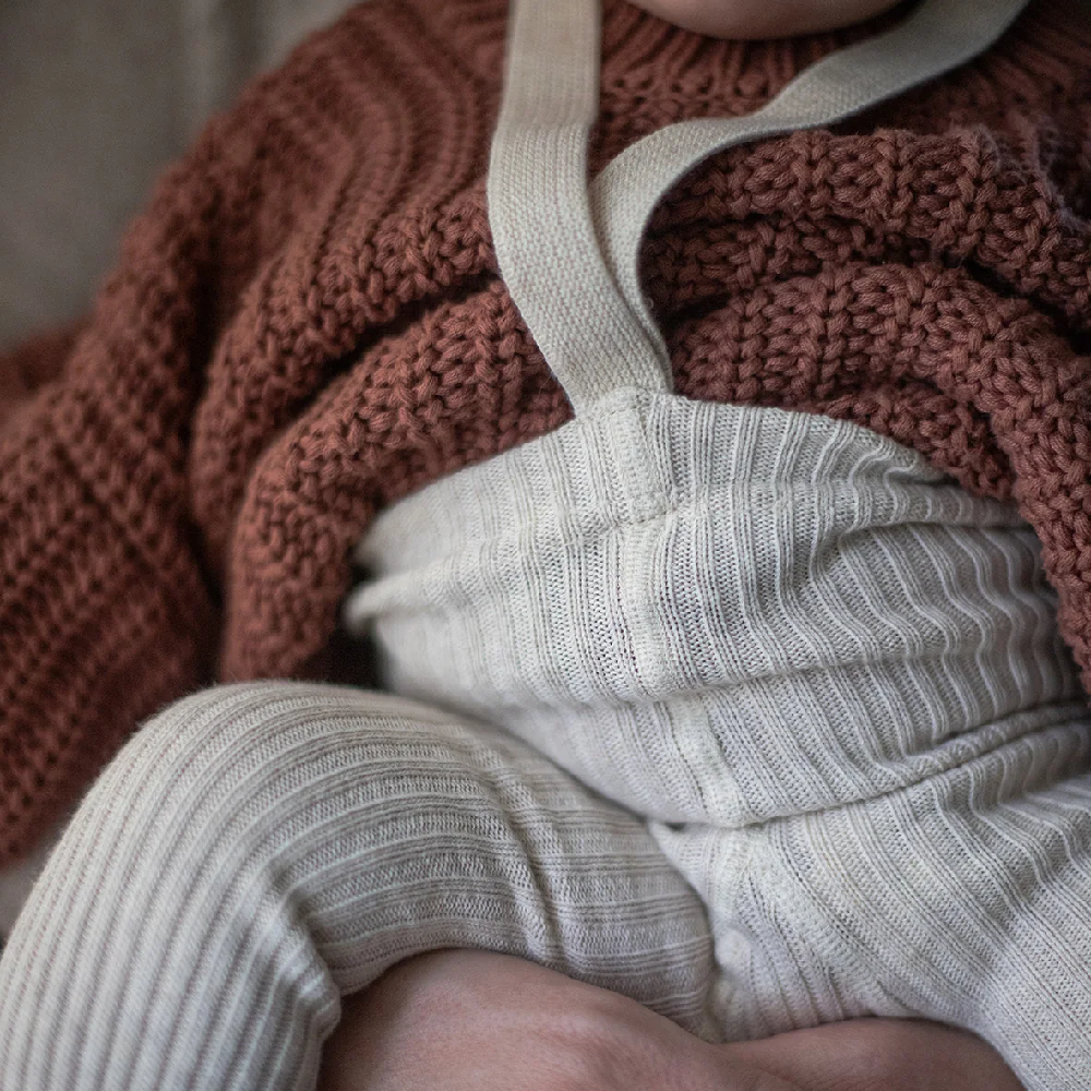 Hippy Footed Cotton Tights Cream Blend