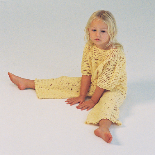 Filet Crochet Pants Butter