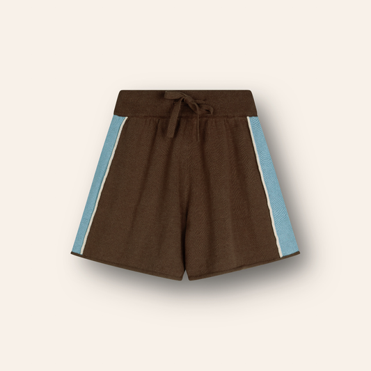 Lightweight Knit Shorts Choc Contrast