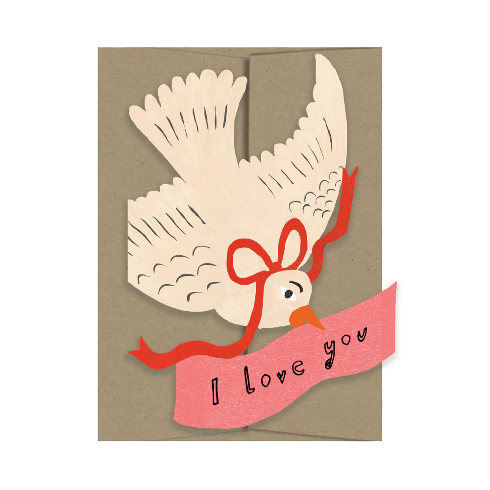 Love You Bird Die Cut Card