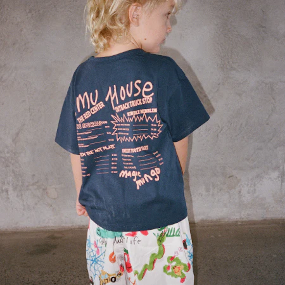 Emu House Eats Tee Dark Blue