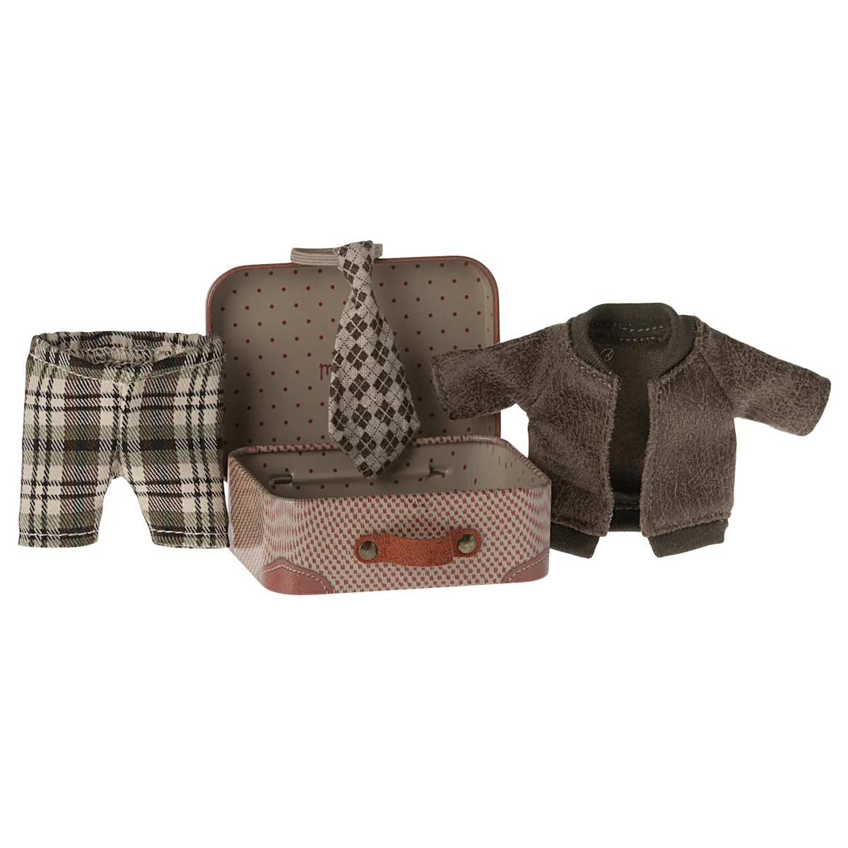 Jacket Pants & Tie In Suitcase For Grandpa Mouse
