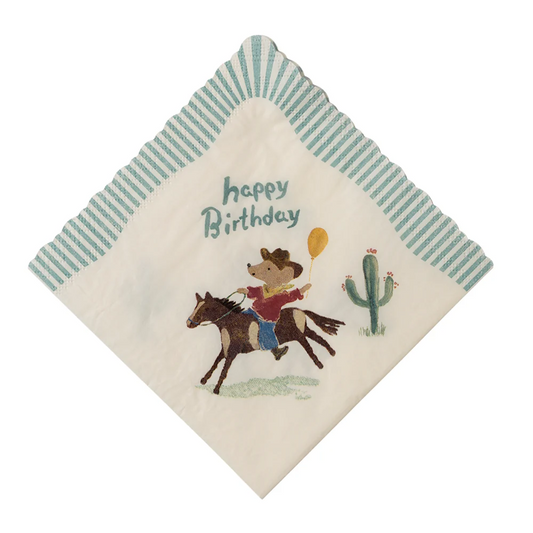 Napkin Happy Birthday Cowboy