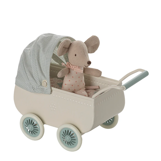 Pram With Baby Mouse Mint