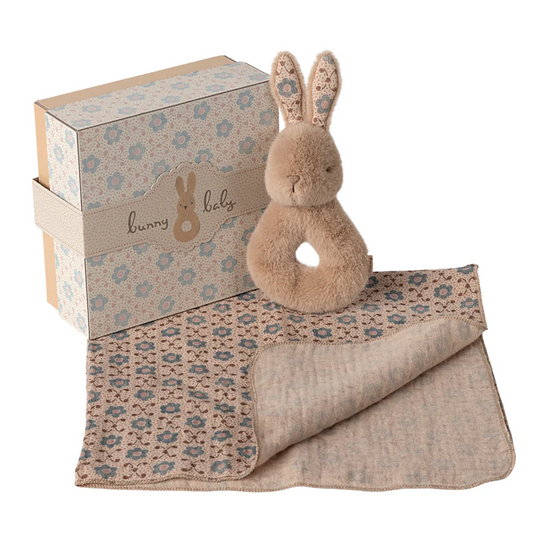 Rabbit Rattle Set Cream Peach