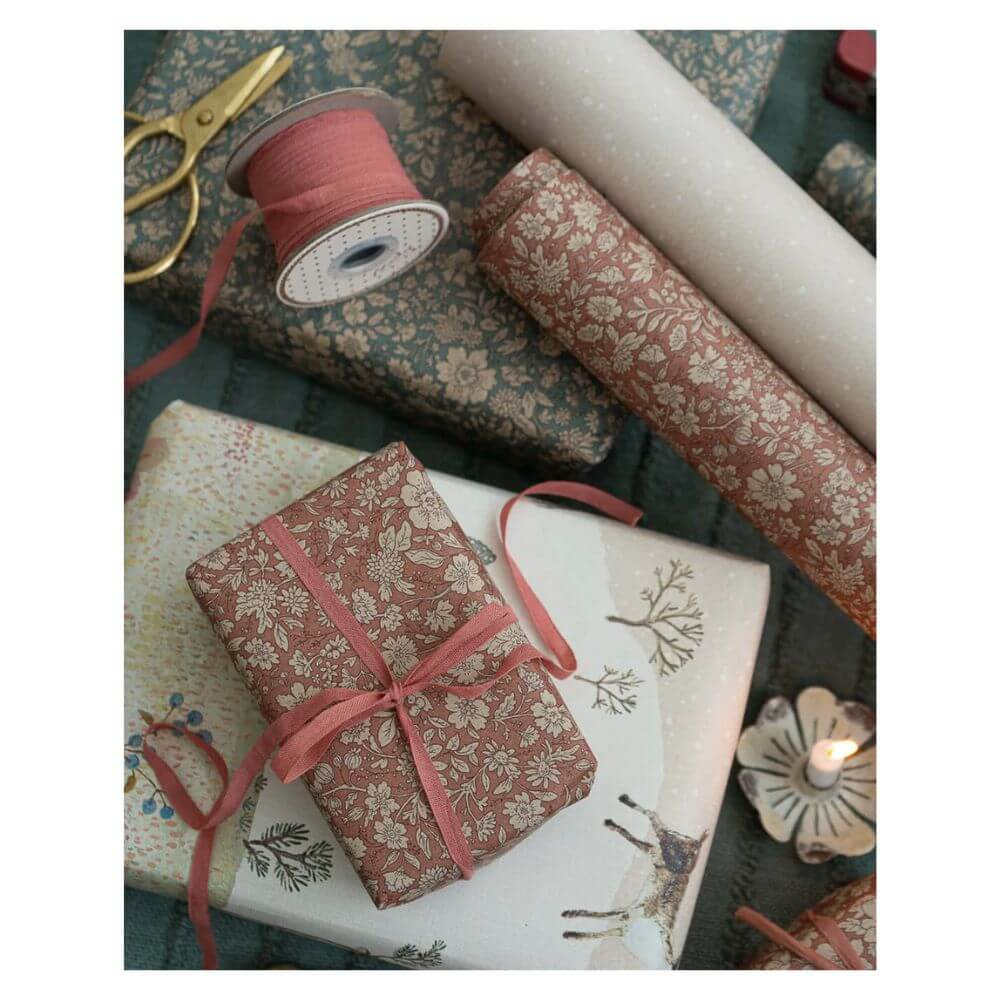 Gift Wrap Blossom Red 10m - In Store Only