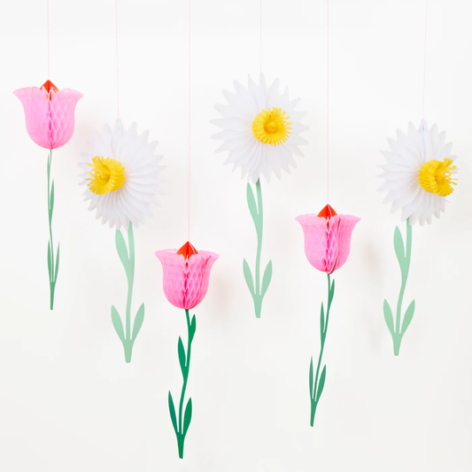 Honeycomb Flower Decorations (Pack of 6)