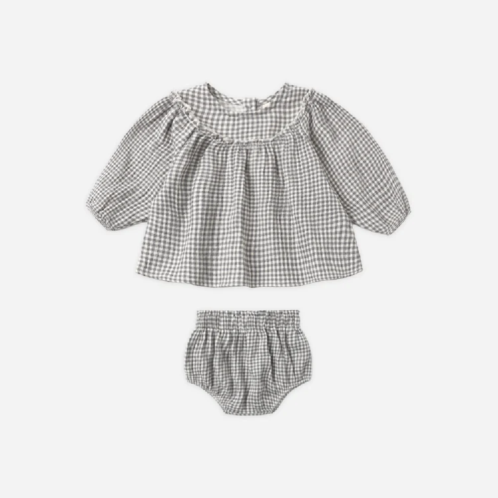 Mia Top + Bloomer Set Midnight Gingham