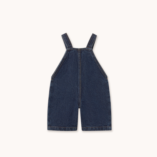 Mini Mushrooms Embroidered Dungaree Denim Dark Wash