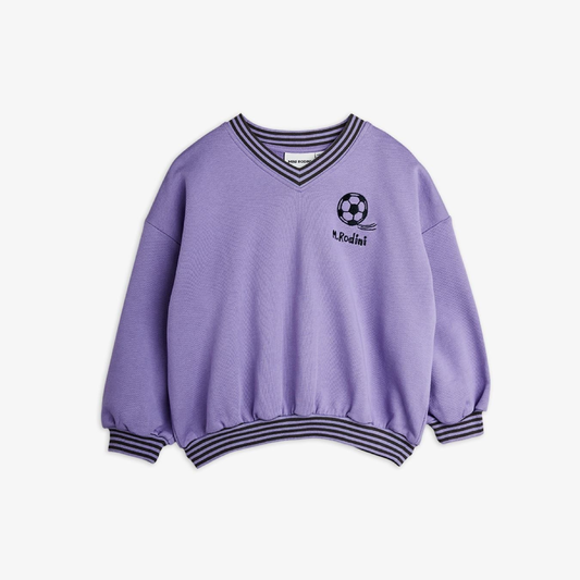 Football Embroidered Sweatshirt Purple
