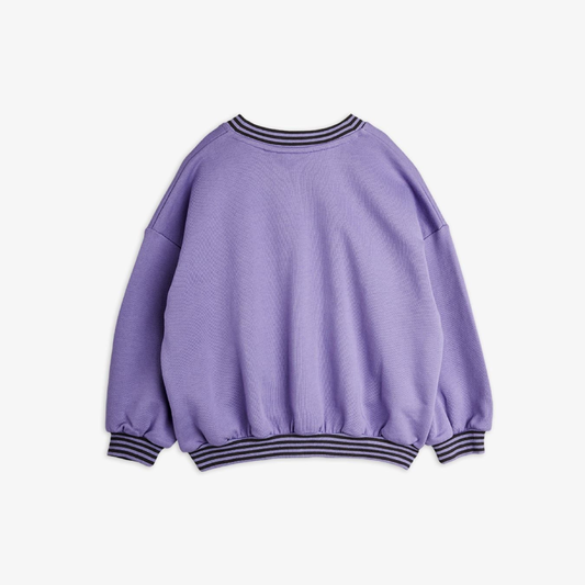 Football Embroidered Sweatshirt Purple