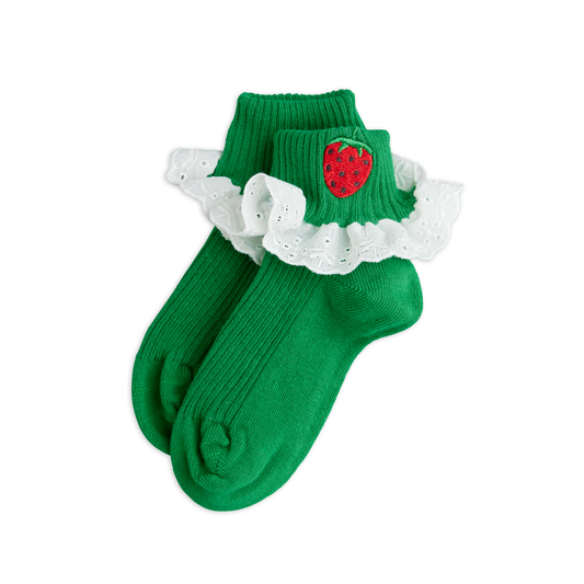 Strawberry Embroidered Lace Socks