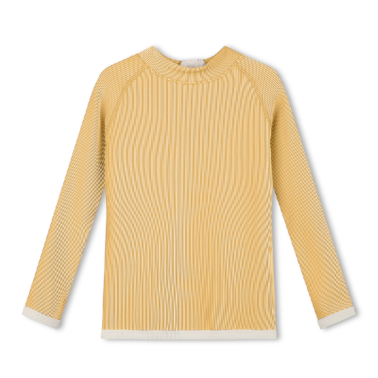 Mini Stripe Rib Rashie Marigold