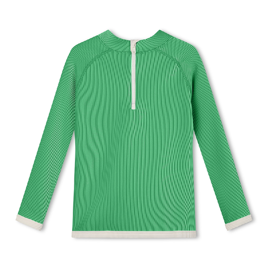 Mini Stripe Rib Rashie Parrot Green