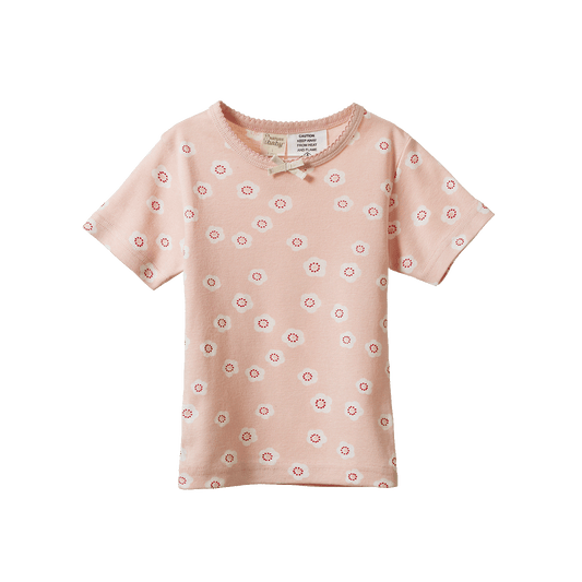 Shortie Pyjama Set Flora Stamp Rose Dust Print