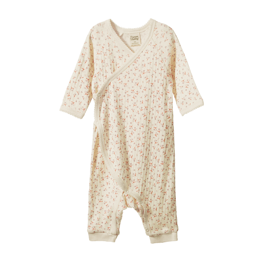 Kimono Stretch and Grow Pointelle Dandelion Print