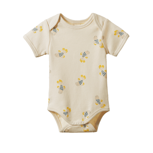 Short Sleeve Bodysuit, Fish Fable Print