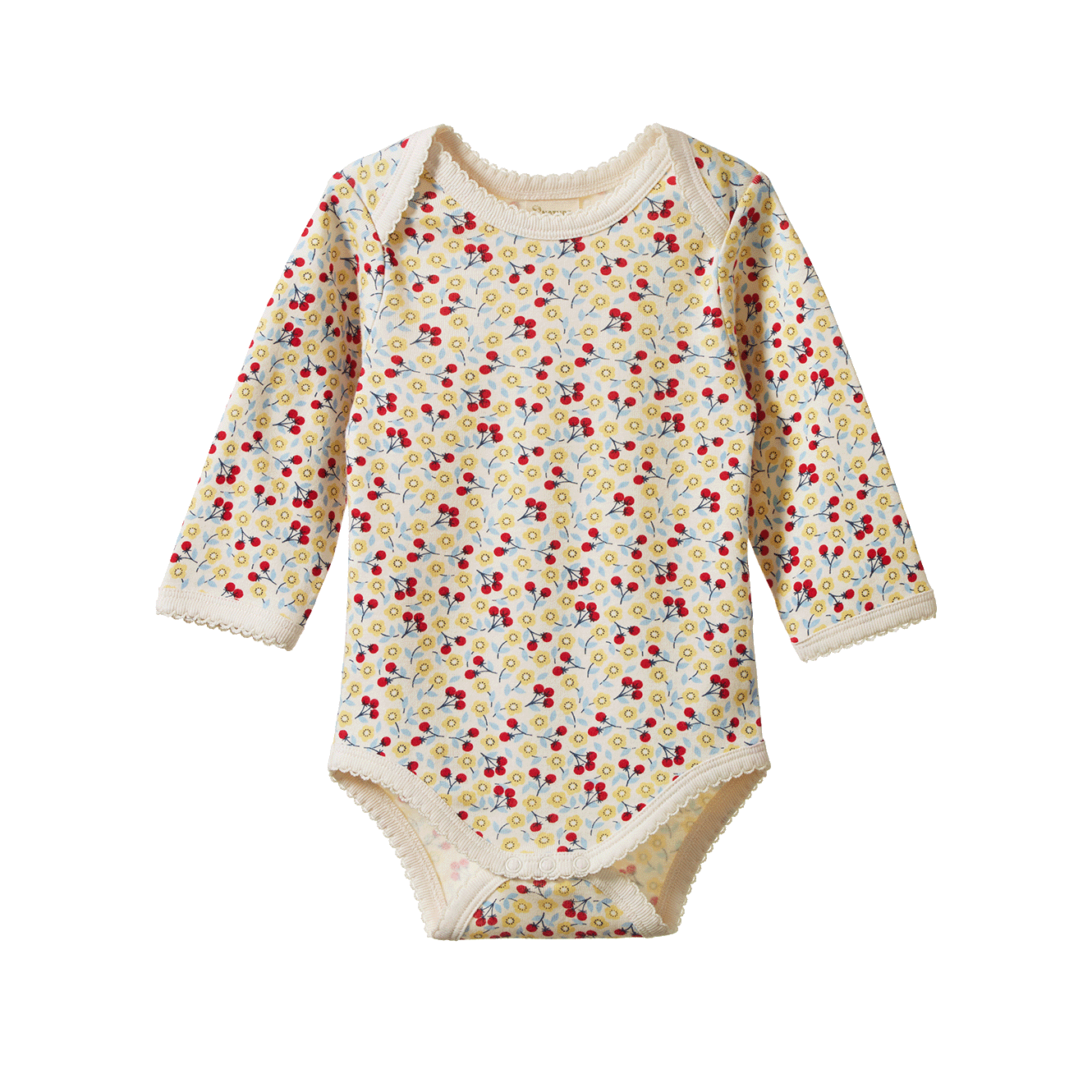 Long Sleeve Bodysuit, Kitchen Garden Print