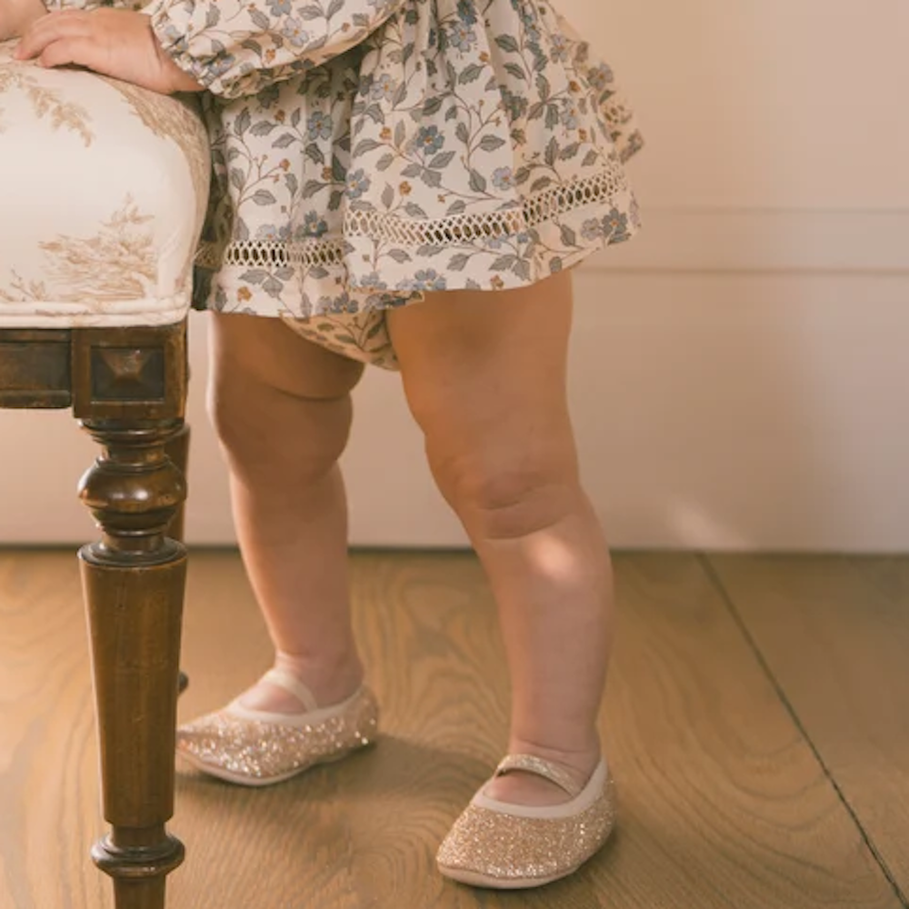 Baby Ballet Flats Rose Gold Shimmer