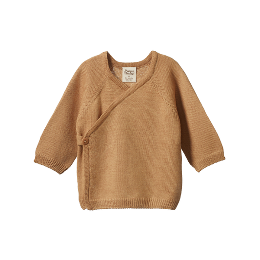 Merino Knit Kimono Jacket Caramel