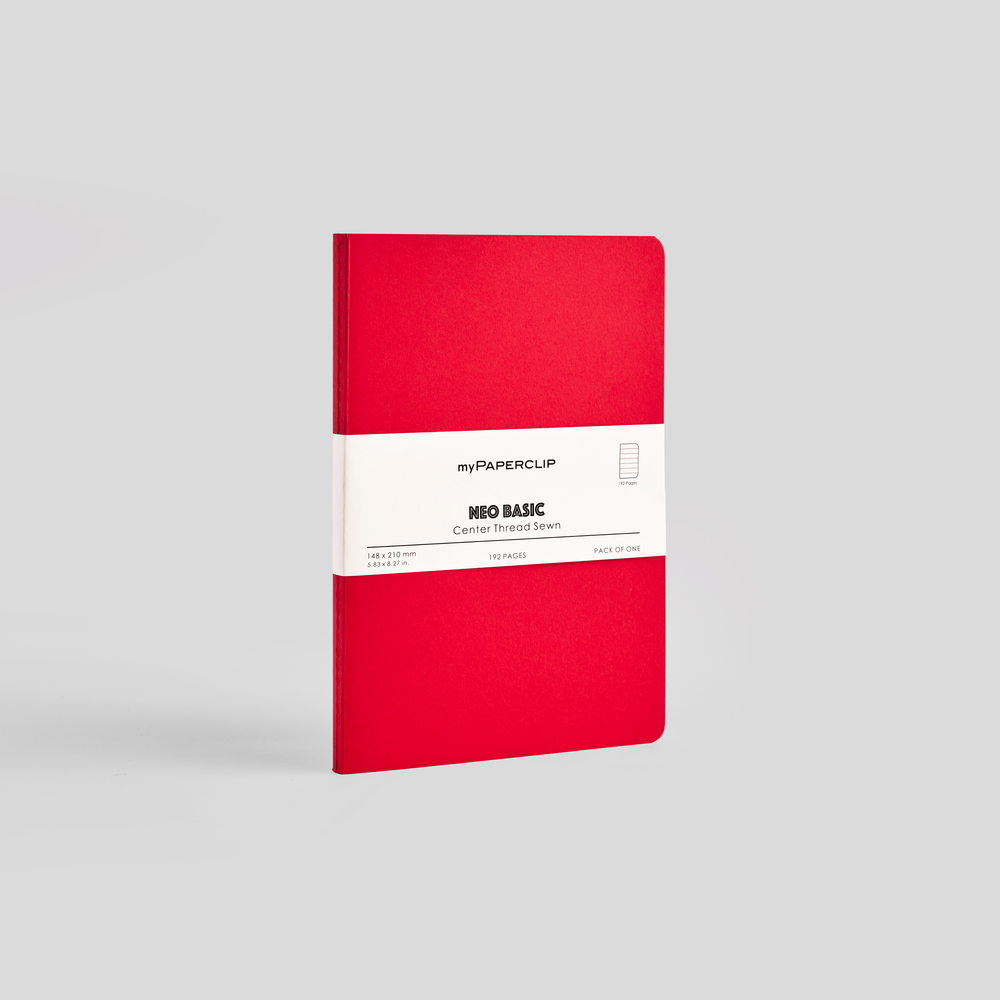 myPAPERCLIP NeoBasic A5 Notebook - Plain - Red