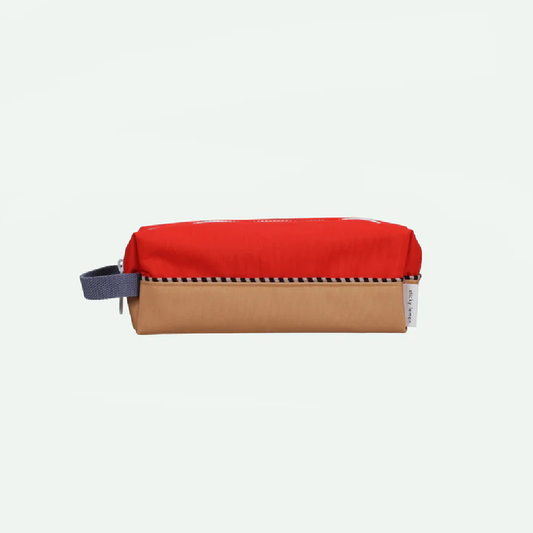 Pencil Case Colour Block Red Hat + Jane Beige