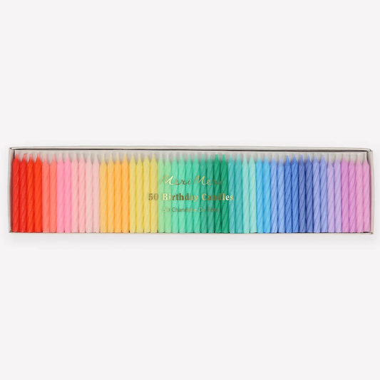 Rainbow Twisted Mini Candles (Pack of 50)