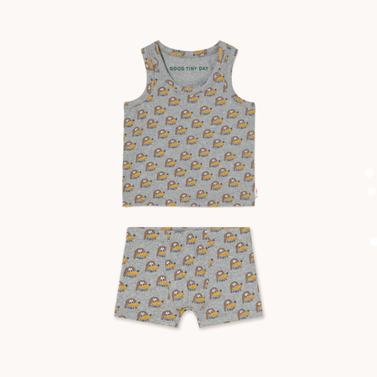 Dogs Singlet & Boxer Set Grey Heather