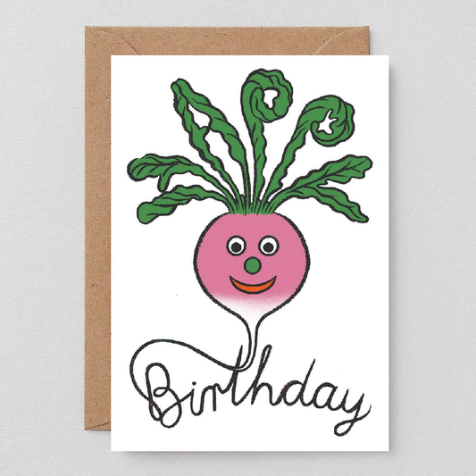 Happy Birthday Radish Greeting Card