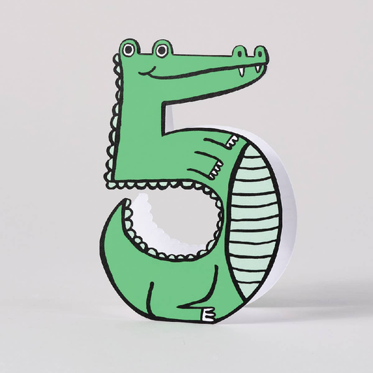 Croc 5th Birthday Kids Number Card
