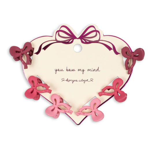 6 Pack Mini Bow Hair Clip - Pink Mix