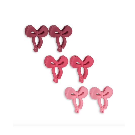 6 Pack Mini Bow Hair Clip - Pink Mix
