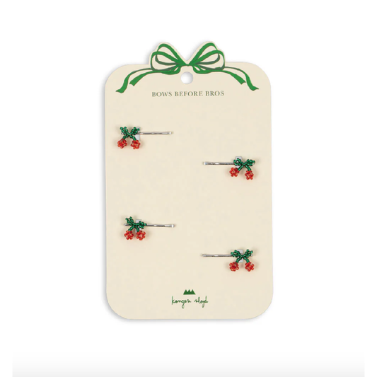 4 Pack Mini Cherry Hair Clip - Cherry