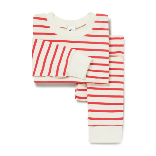 Kids Classic Pyjama Set Red Breton Stripe