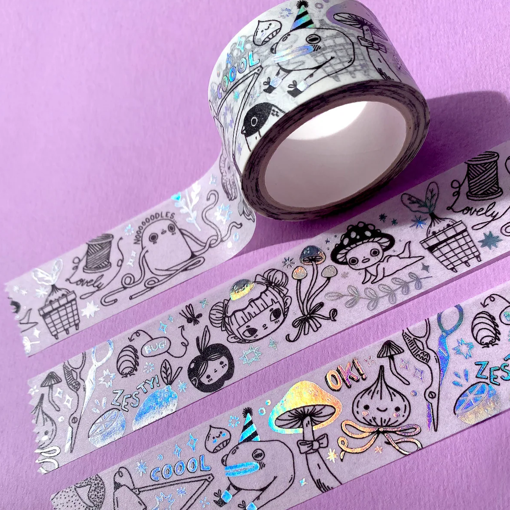 Holographic Washi Tape Noodles