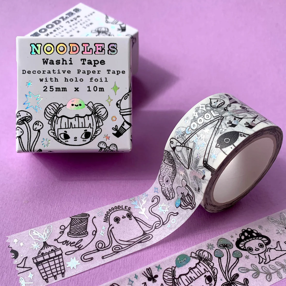 Holographic Washi Tape Noodles