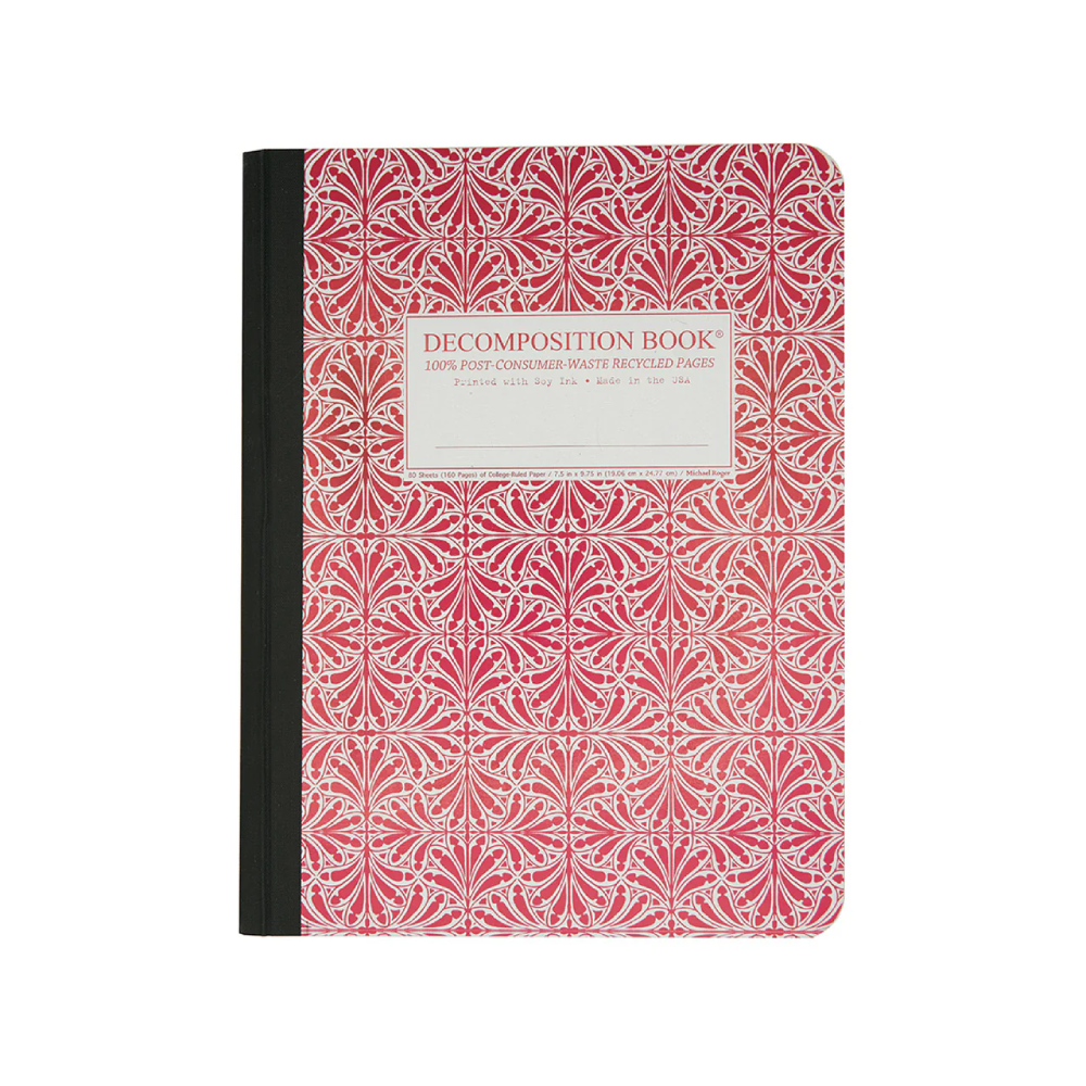 Notebook Ruled Large Red Tile