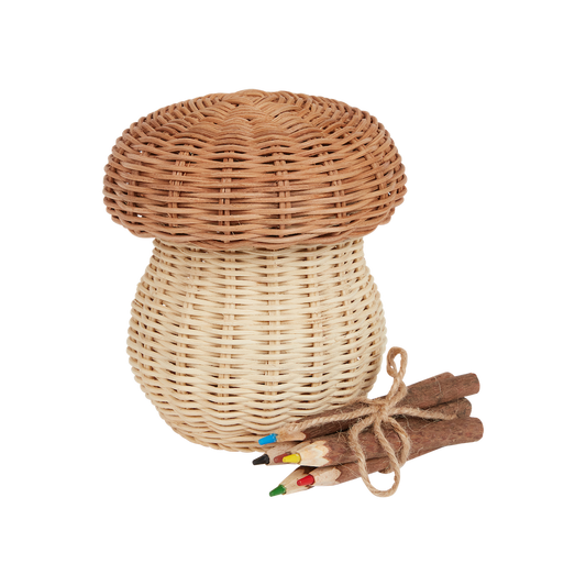 Porcini Mushroom Basket With Twig Pencils