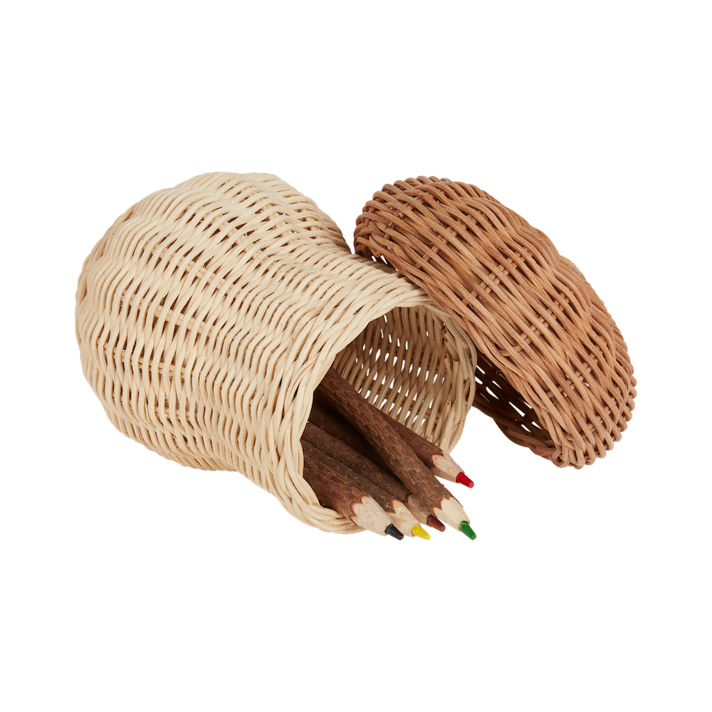 Porcini Mushroom Basket With Twig Pencils