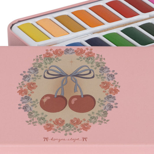 Water Colours Tin Box Cherry Bow