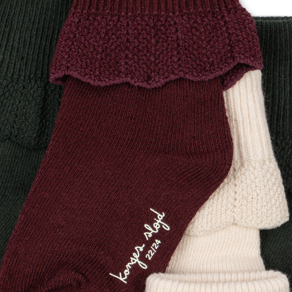 3 Pack Frill Socks - Green Mix, alternate view