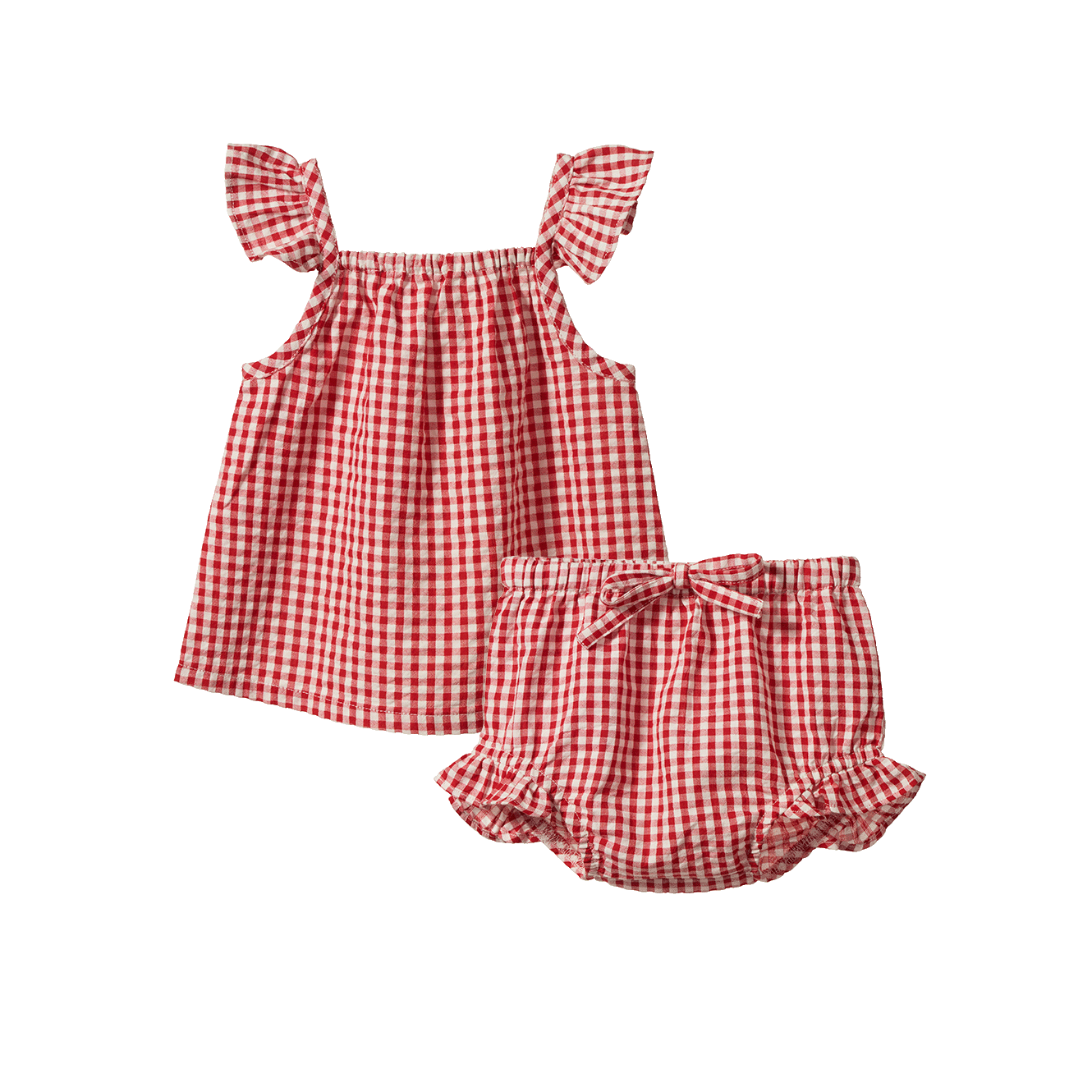 Petal Set, Red Gingham