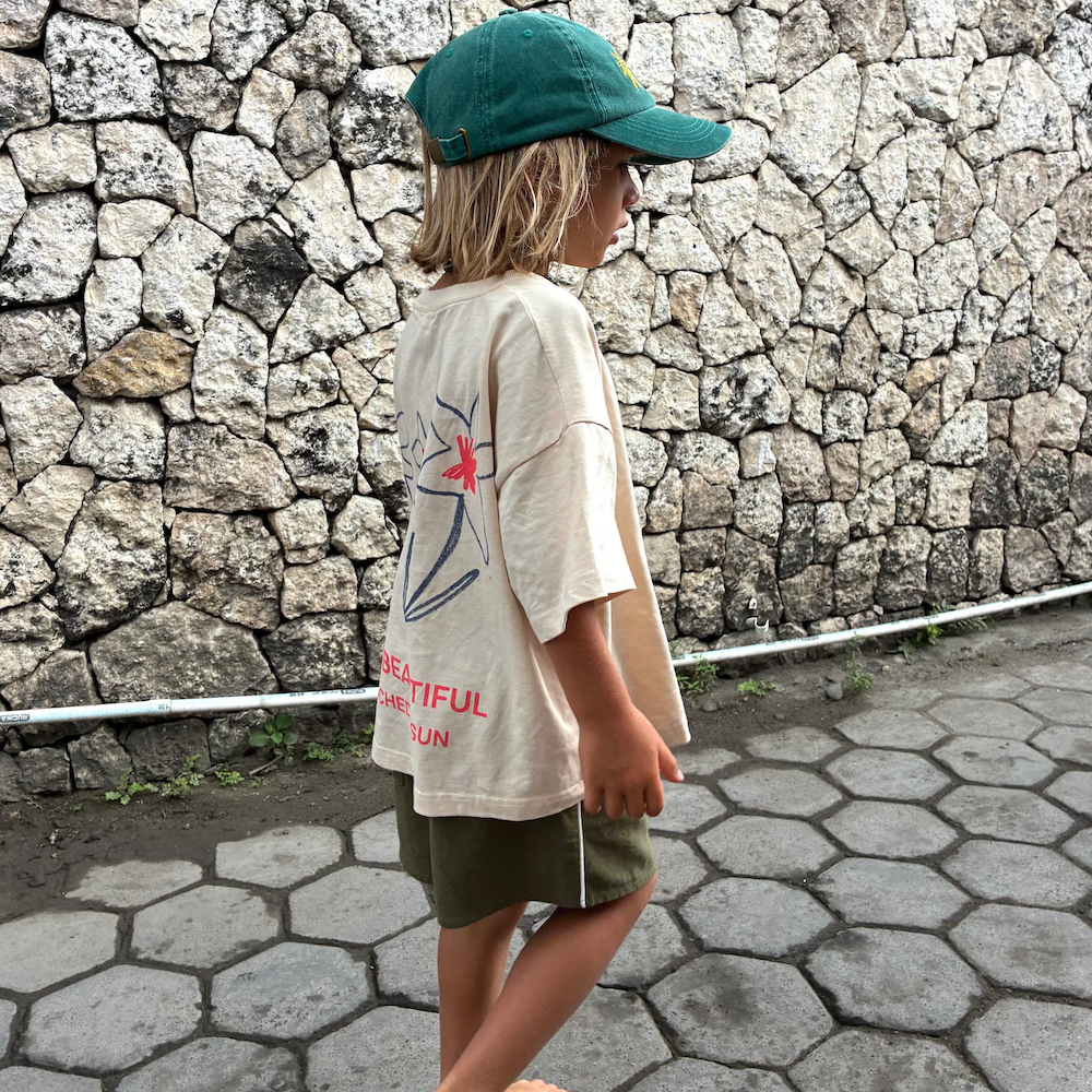 Dancing Flower Shorts Khaki