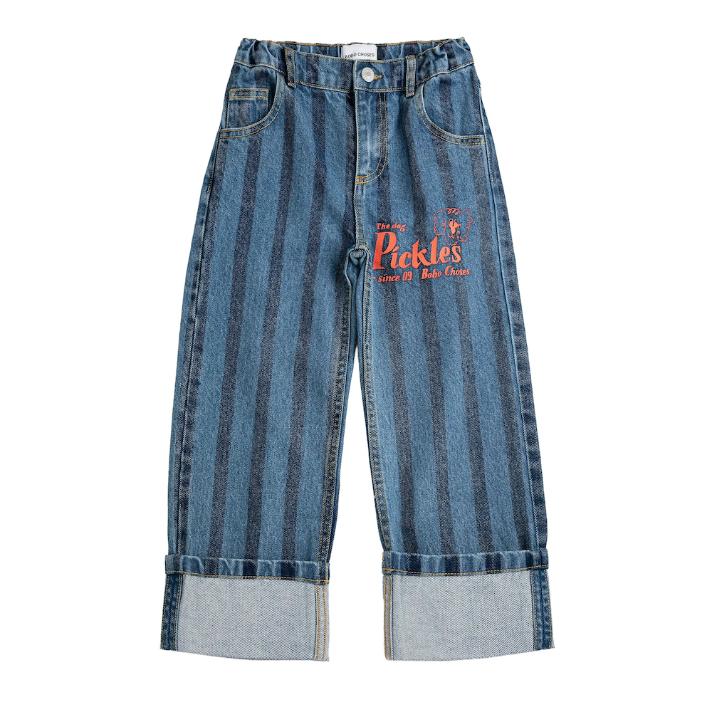 Pickles The Dog Striped Denim Pants