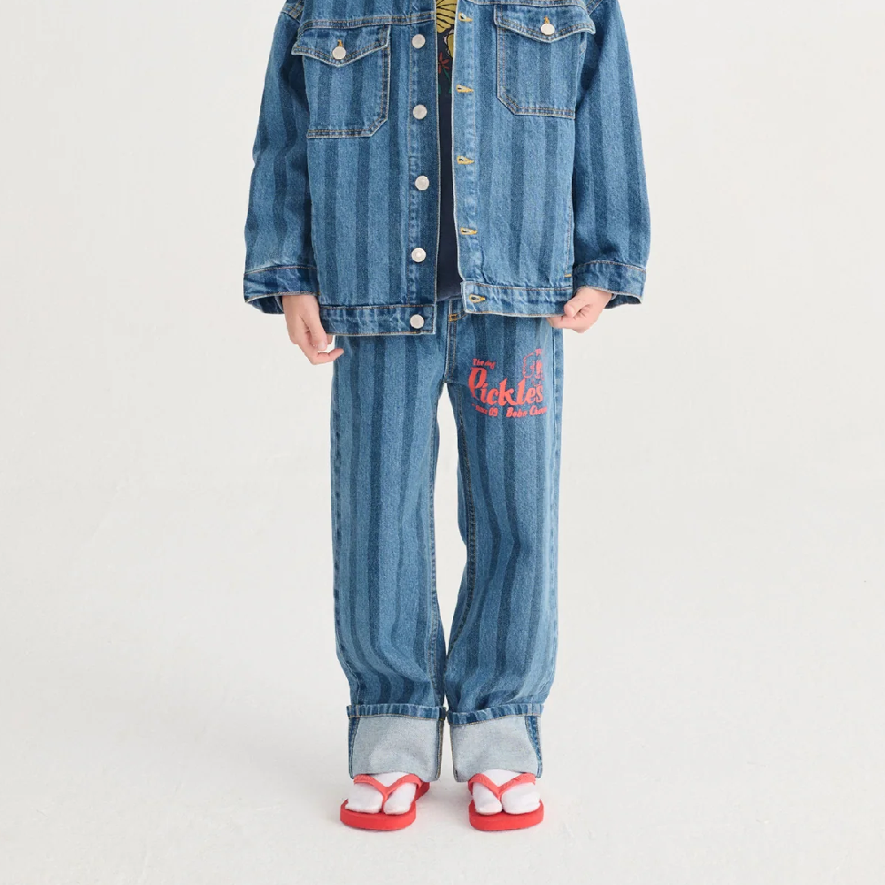 Pickles The Dog Striped Denim Pants