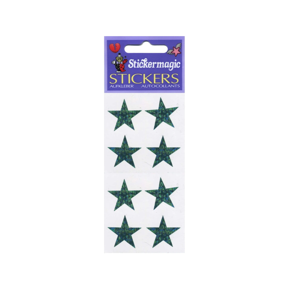 Prismatic Stickers Green Stars