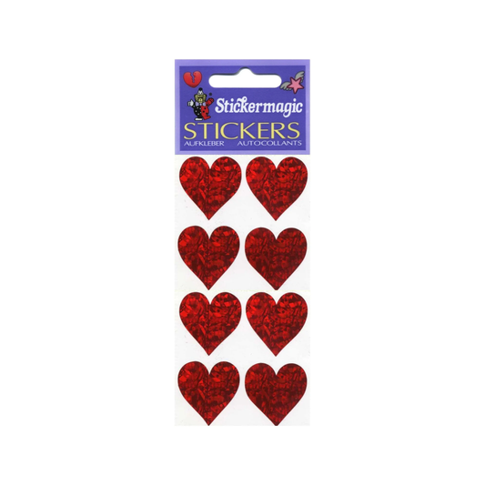 Prismatic Stickers Red Hearts