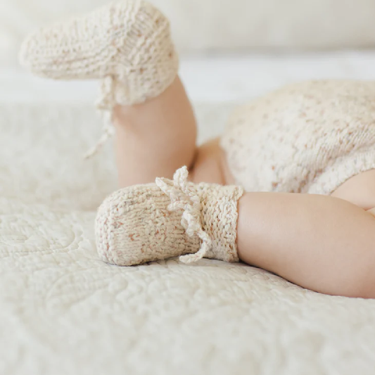 Knit Booties Natural Confetti