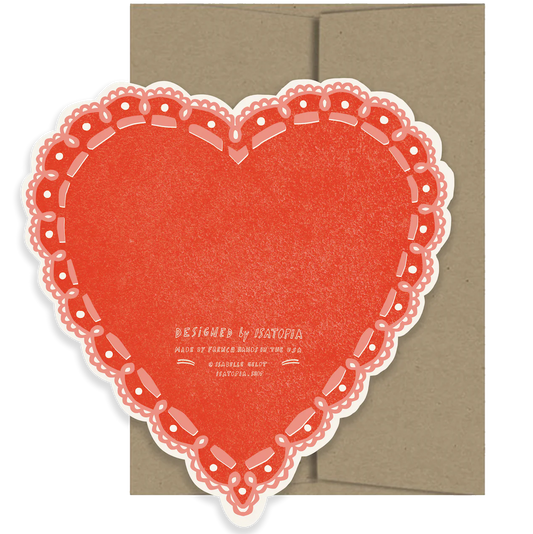 Rose Heart Die Cut Card - Amour Collection