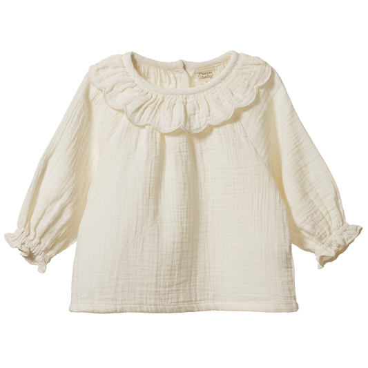 Ruffle Cameron Blouse - Natural